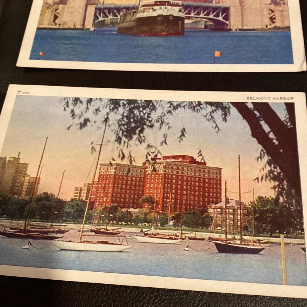 9 Vintage postcards of Chicago. 6 are of the natural history museum circa 1940